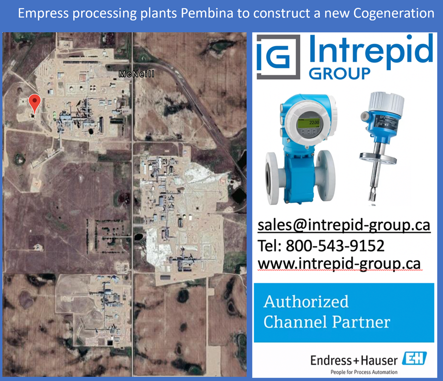 Pembina construct a new Cogeneration Plant 1 at the Empress Natural Gas Liquids Straddle Plant Facility. . Major oil & gas project Western Canada.