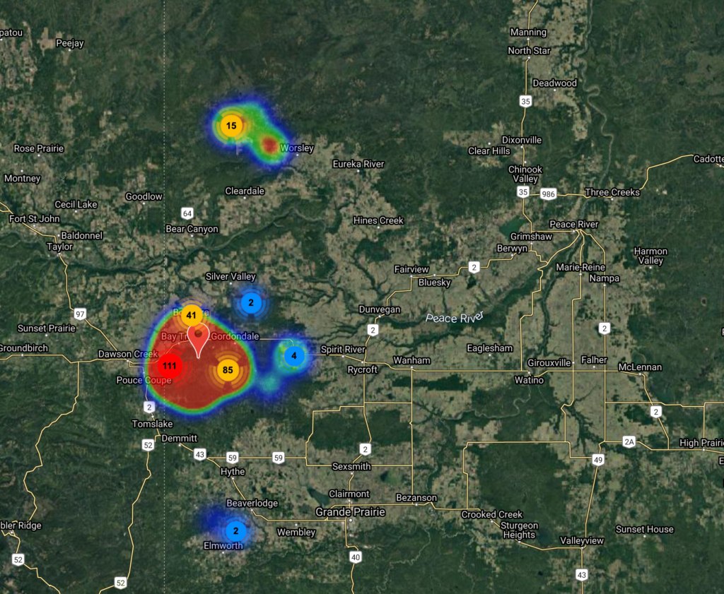 Birchcliff Map of Wells & Facility Permits Since 2017