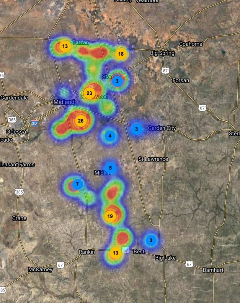 Pioneer Resources Texas drilling locations