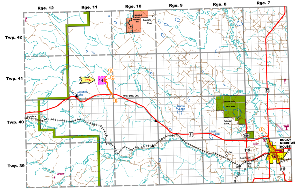 Peyto new 6.7KM pipeline to pipeline near Horburg permit