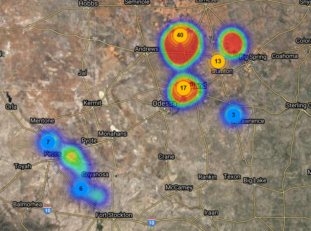 Diamondback Energy, Inc. Mid-con Wells Drilled Q1 2021