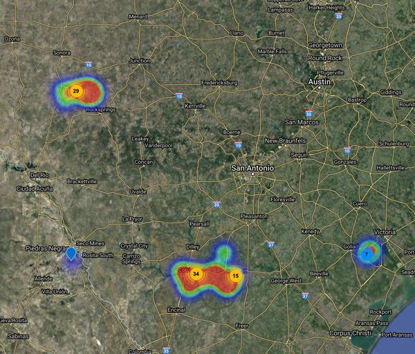 EP Energy Corporation Mid-con Wells Drilled Last 2 Years Map