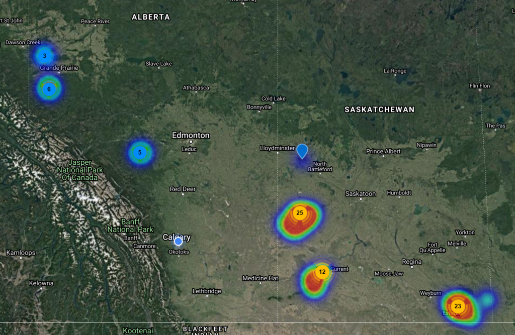 Whitecap Operations Area Q1 2021 Map