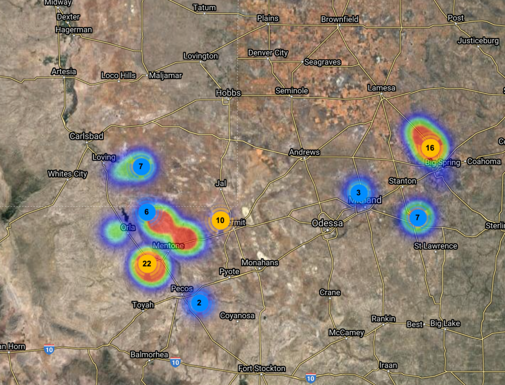 Map Occidental Drilling Locations Q1 2021