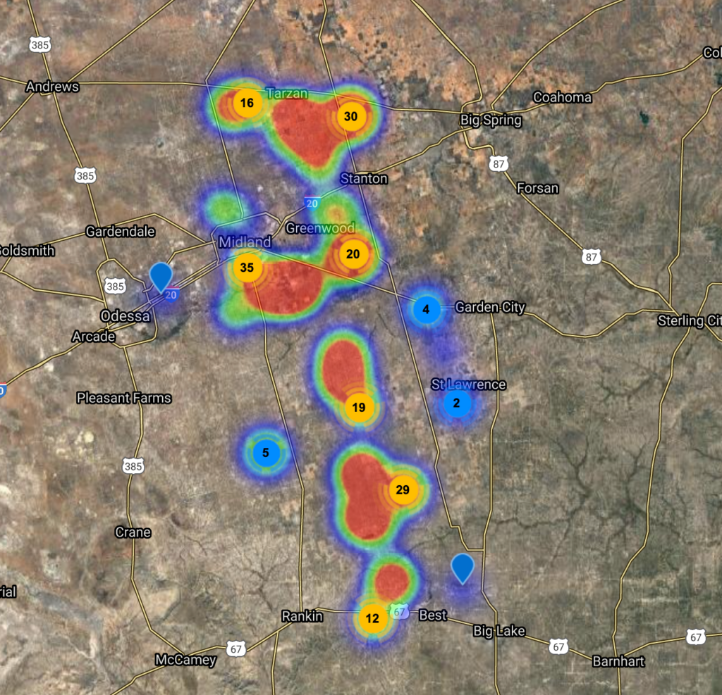 Pioneer Natural Resources Drilling Locations Q1 2021