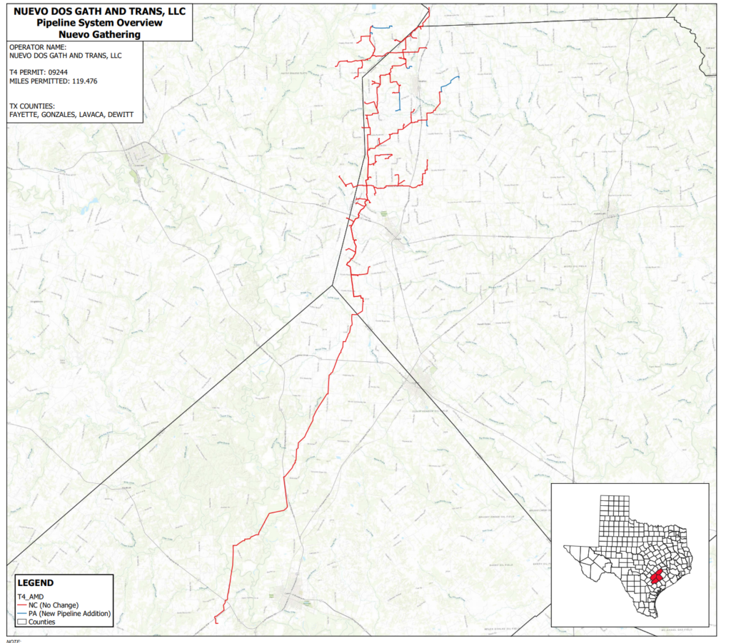 Nuevo pipeline permit #9244 renewal of a 96 mile pipeline